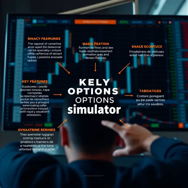 Diagram illustrating key features and benefits of using a binary options simulator