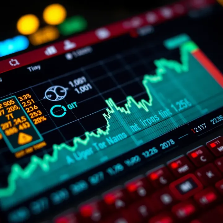 Graph depicting the rise and fall of binary options investment values