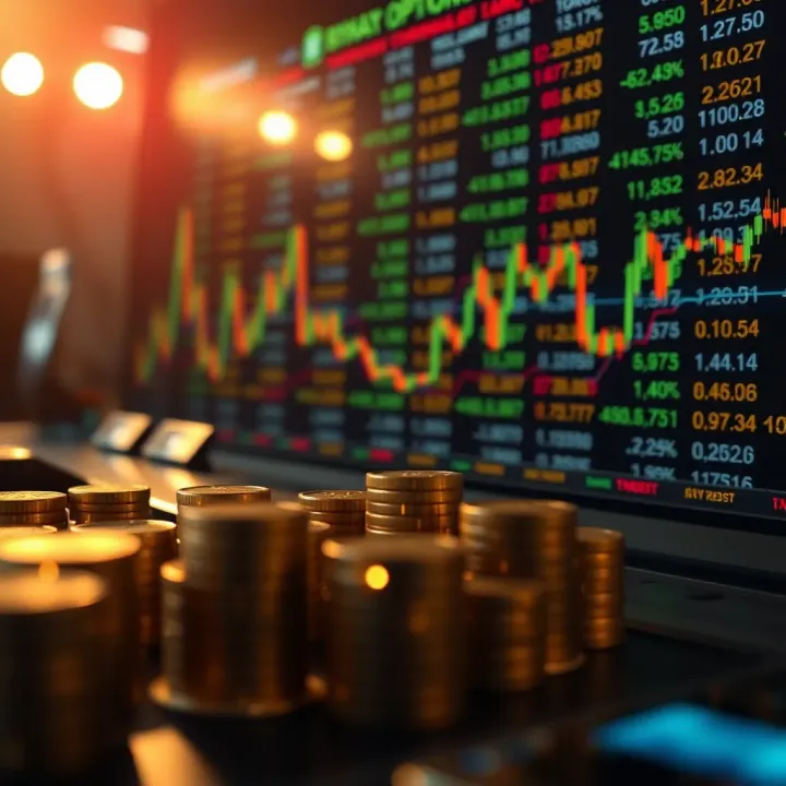 Visual representation of investment risks and rewards in binary options market