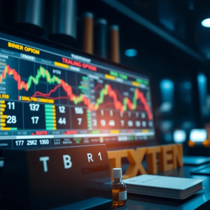 Visual representation of strategies and risk management techniques in binary options investment