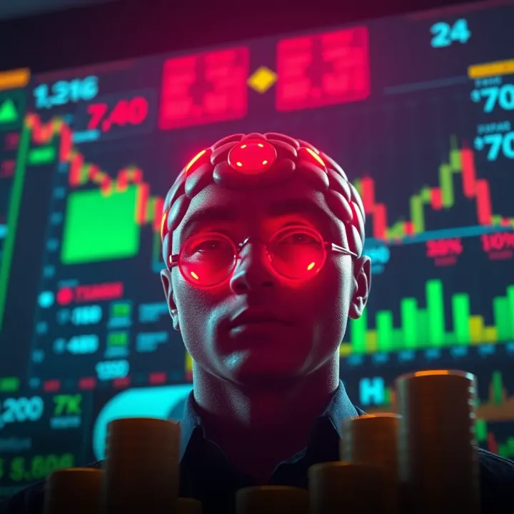 Conceptual illustration of risk management and trader psychology elements