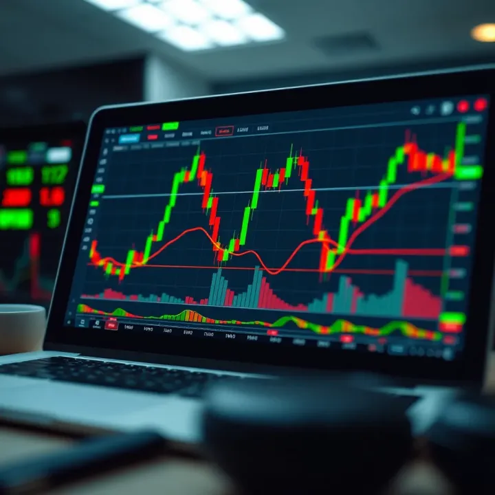 Chart displaying technical indicators and trends for binary options trading