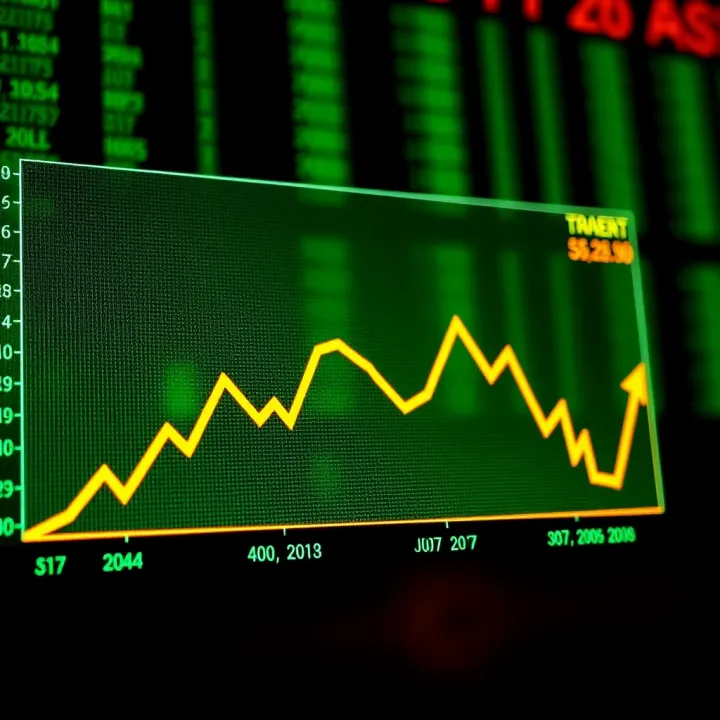 Graph showing upward and downward trends representing binary options trading