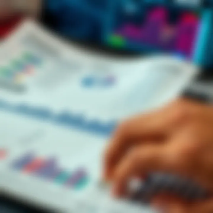 Fundamental Analysis Based on Financial Reports Financial report documents with charts and company data representing fundamental analysis evaluation