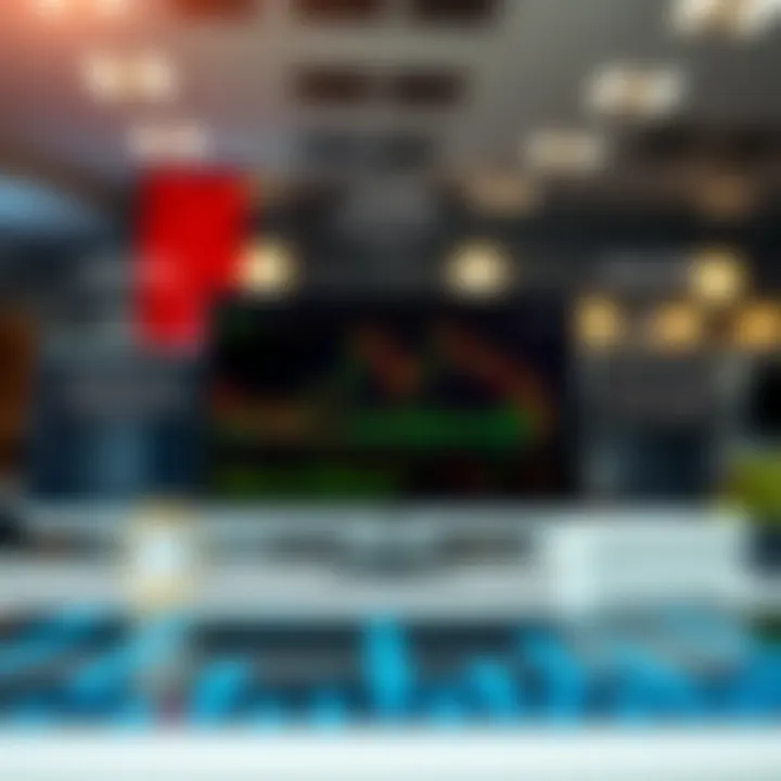 Diagram illustrating the concept of binary options trading with financial market charts and broker interface