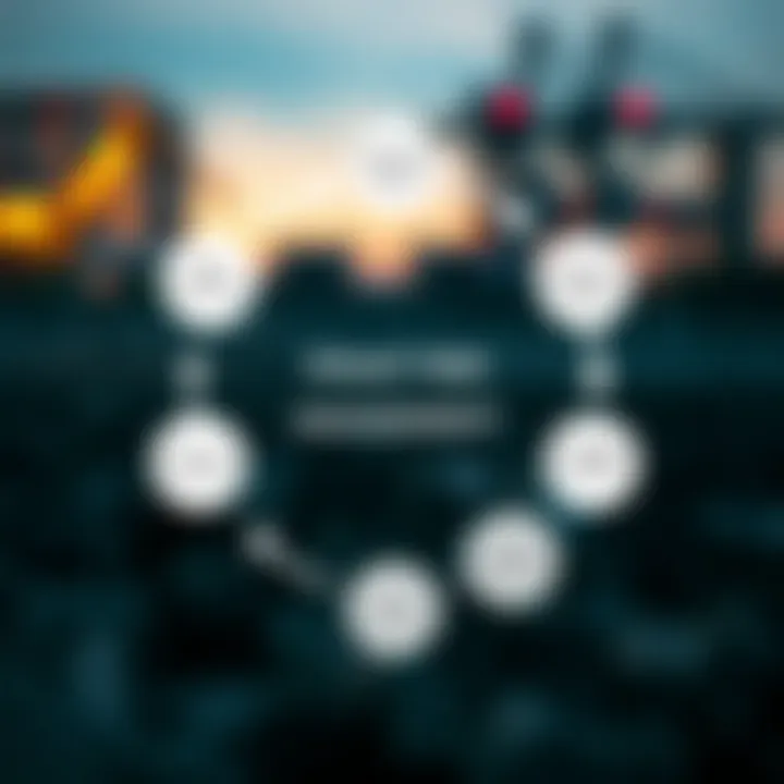 Diagram illustrating the stages of disaster risk management including risk identification, evaluation, and response activities