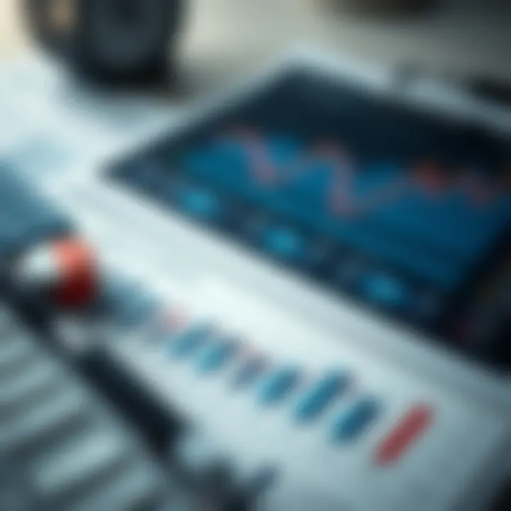 Financial documents and graphs illustrating economic factors and company performance metrics