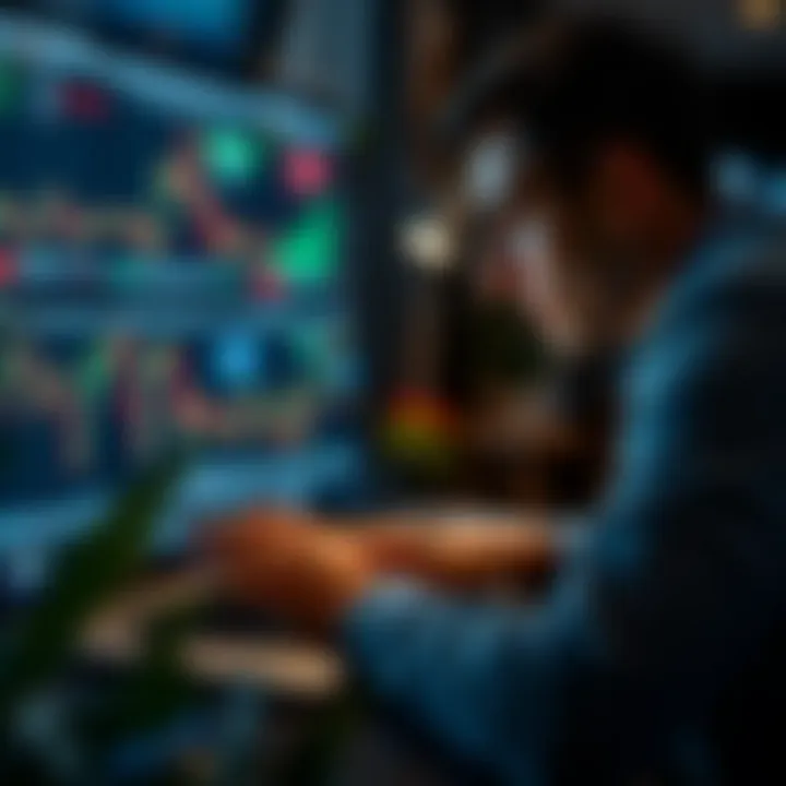 Maximizing Benefits from an Online Trading Course Person analyzing financial markets on laptop with trading graphs and indicators