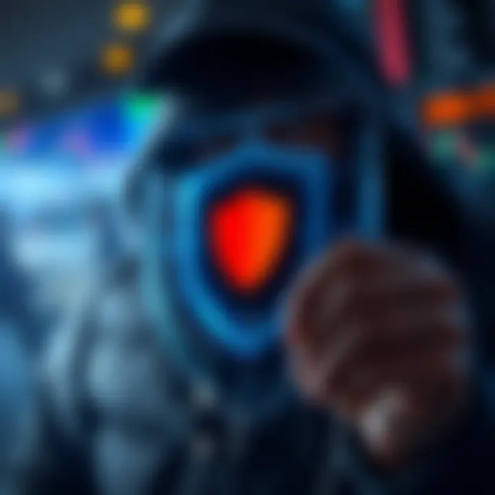 Digital shield protecting against financial scams in online trading platforms