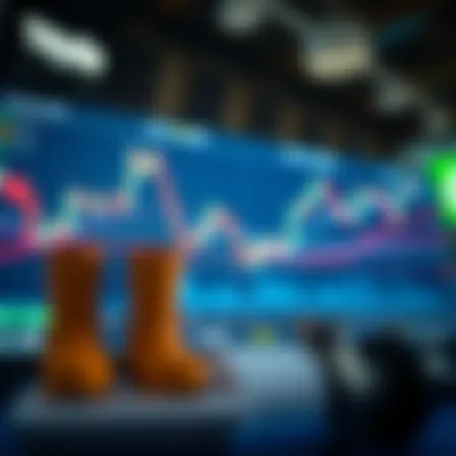 Common Tools Used in Technical Analysis for Market Predictions Illustration of common technical analysis tools including trend lines and candlestick patterns