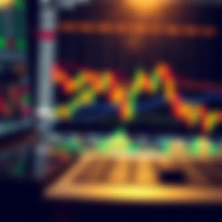 Technical Indicators and Volume in Trading Analysis Financial chart displaying various technical indicators and trading volume