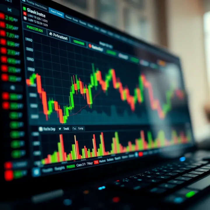 User interface of a trading platform showing stock charts and market data