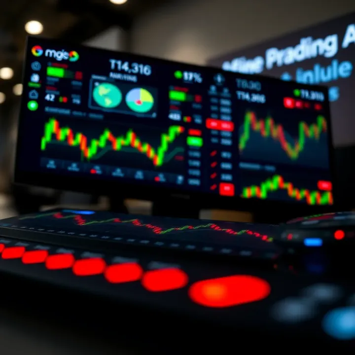 Dashboard view of a trading platform showing charts, graphs, and market data for investors.