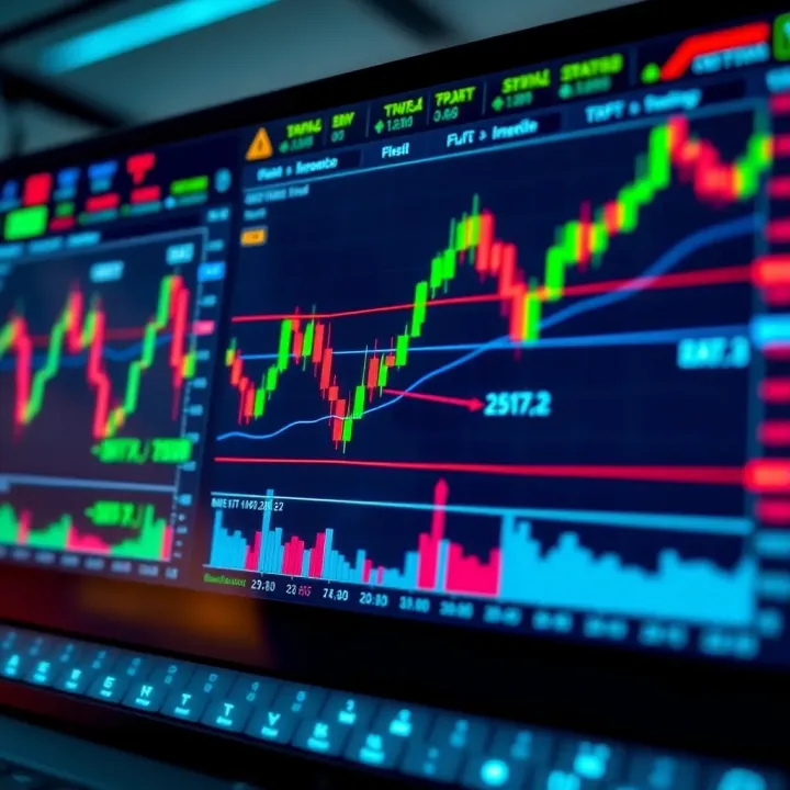 Essential Tools and Indicators for Selecting a Trading Platform Illustration of trading tools and indicators used for market analysis on a digital screen