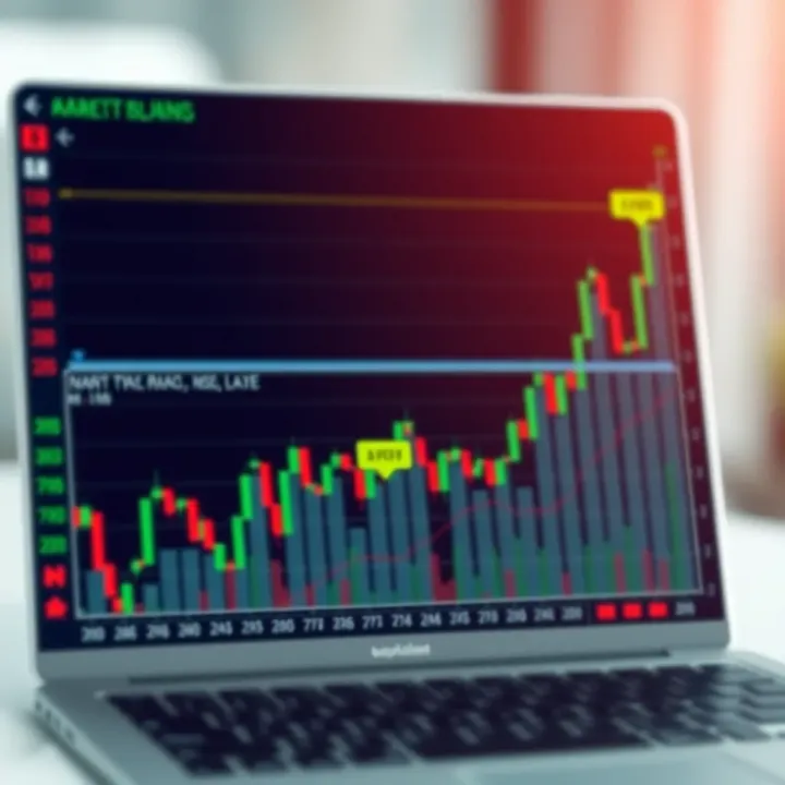 Graph showing fluctuating financial market trends with highlighted binary options trading points