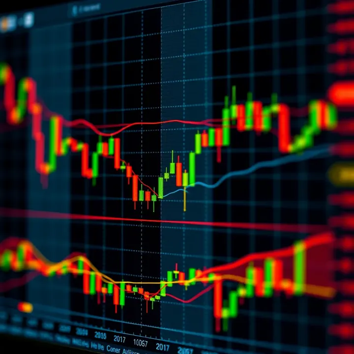 Chart displaying various candlestick patterns used in financial technical analysis