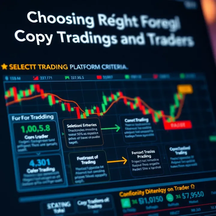 Diagram illustrating selection criteria for forex copy trading platforms and traders
