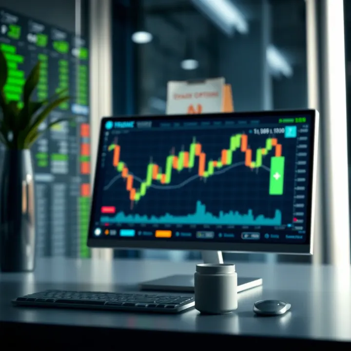 Virtual trading platform showing binary options demo account interface