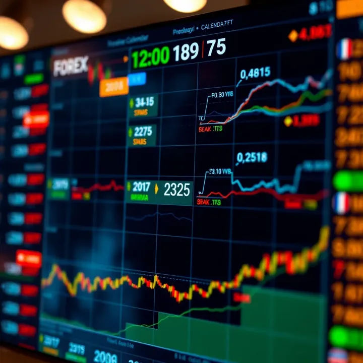 Forex economic calendar interface showing upcoming economic events and their impact on currency markets