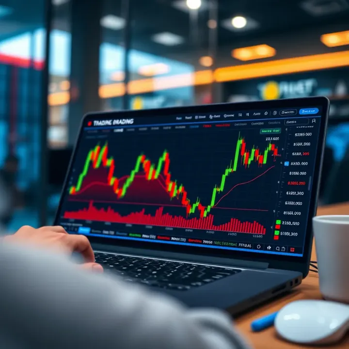 Interface of a free trading platform showing charts and market data