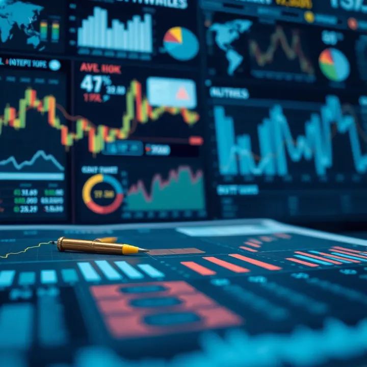 Visual representation of risk assessment with charts and data analysis icons