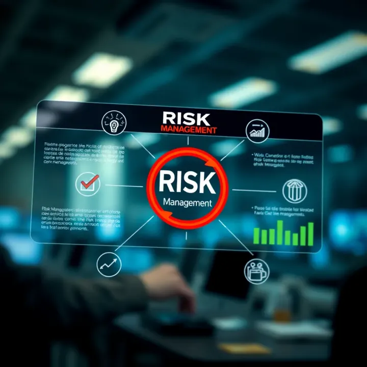 Illustration showing risk management tools including checklists and monitoring systems