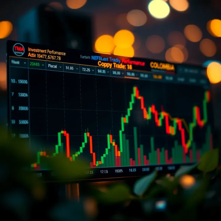 Graph showing investment performance trends in Colombia through copy trading platforms