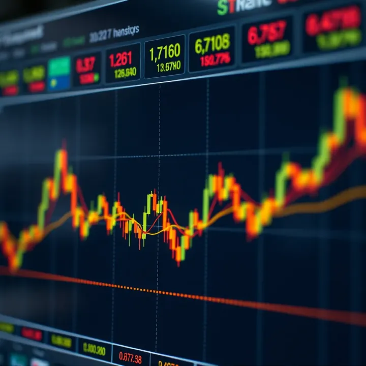 Graph showing financial data with lines representing copy trading connections between investors and traders