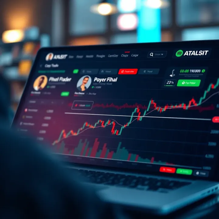Copy Trading Platform with Expert Trader Profiles and Live Transactions Interface of a popular copy trading platform displaying expert trader profiles and live transactions