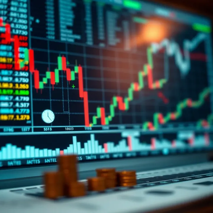 Illustration of fundamental trading concepts including charts and financial symbols