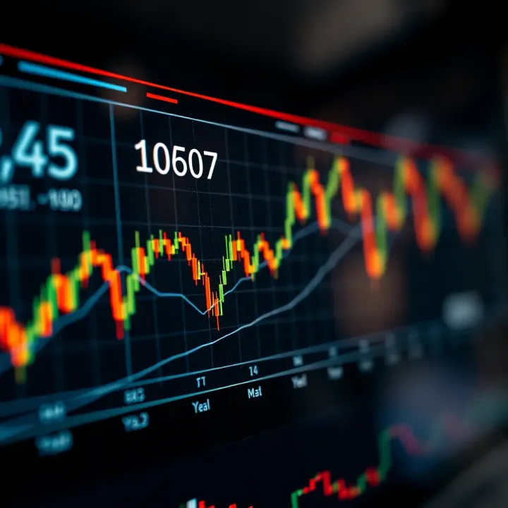 Line graph showing trend lines and support resistance levels in foreign exchange market data