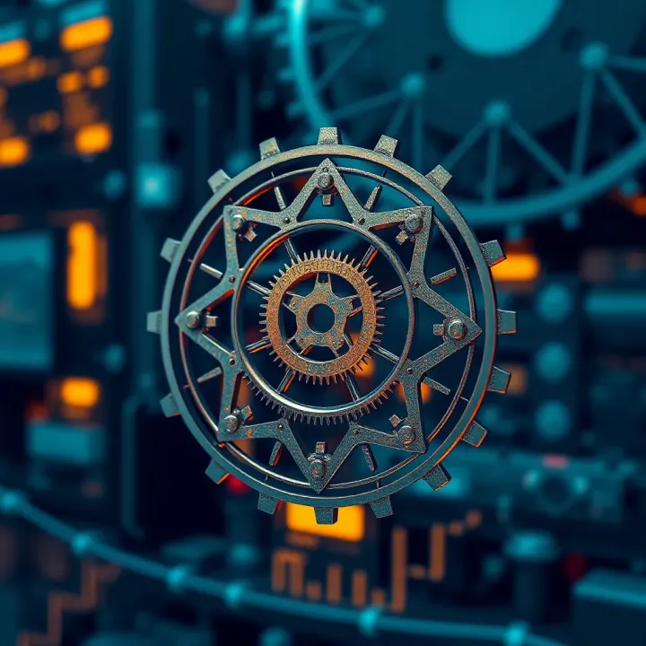 Illustration of interconnected gears symbolizing institutional coordination for national risk management