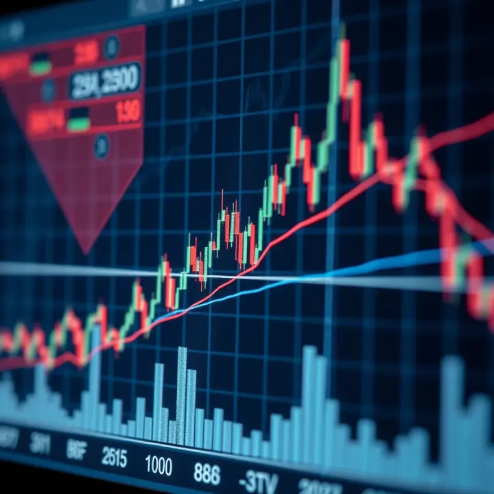 Graph depicting trend lines and support resistance levels in stock market trading