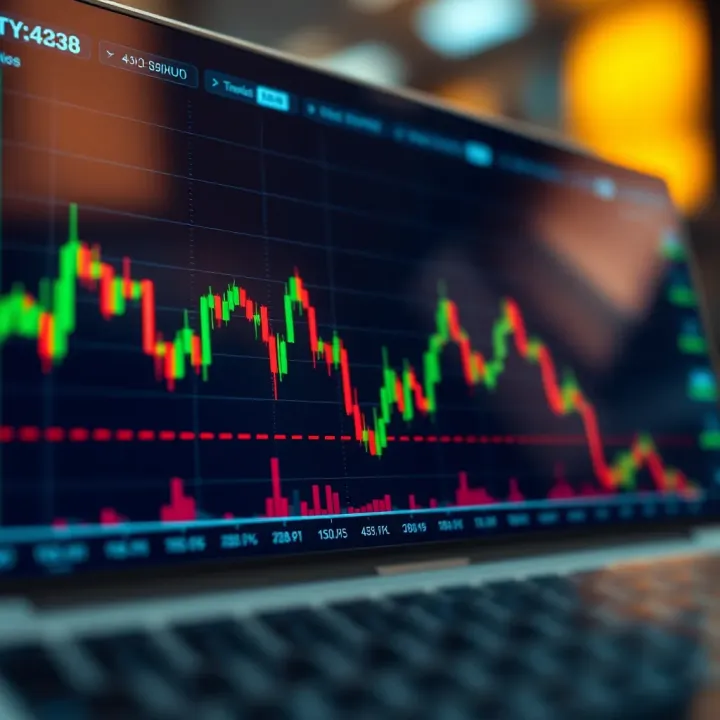 Graph illustrating moving averages and volume indicators used in trading strategies