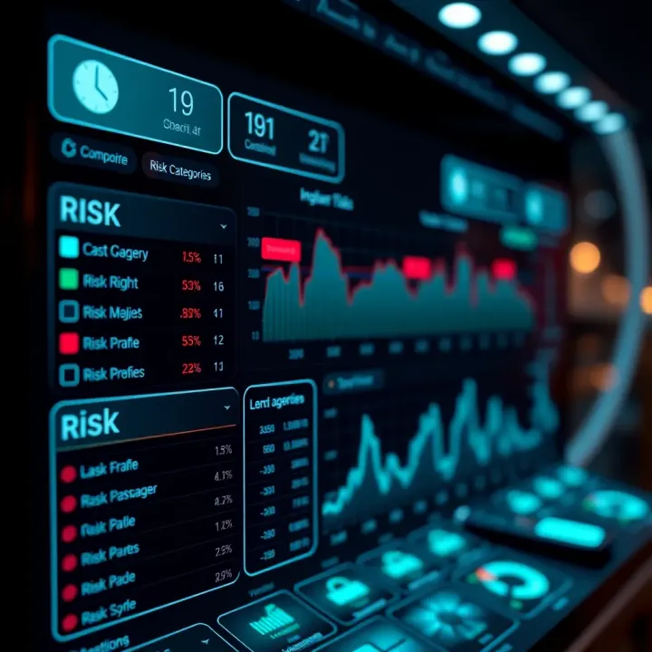 Dashboard displaying risk categories and management tools in a digital portal