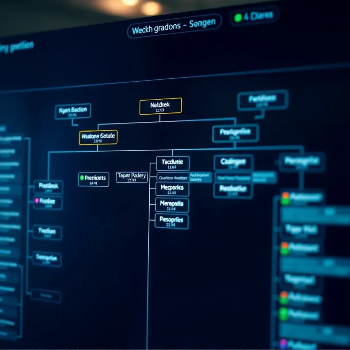 Organizational Structure and Workflow Relationships Organizational chart highlighting structures and workflow relationships