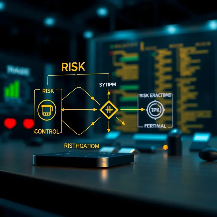 Diagram illustrating key components of a risk management system including risk identification, evaluation, and control mechanisms