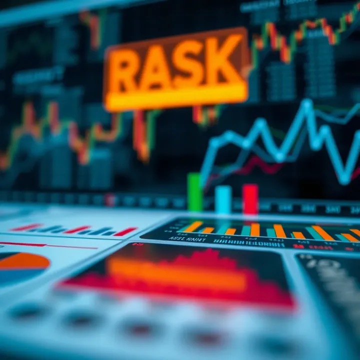 Visual representation of risk factors and mitigation strategies using data charts and hazard icons