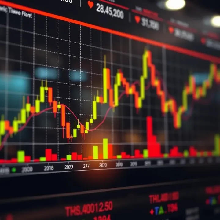 Chart showing a financial candlestick pattern indicating swing trading opportunities