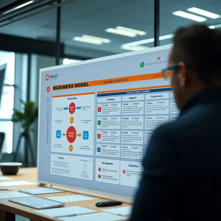 Business Model Structure Overview Business model canvas displaying key components of a structured business plan