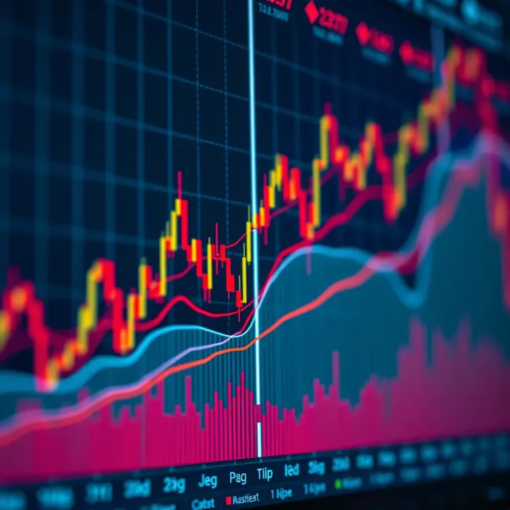 Graph displaying various technical indicators over time to analyze market behavior