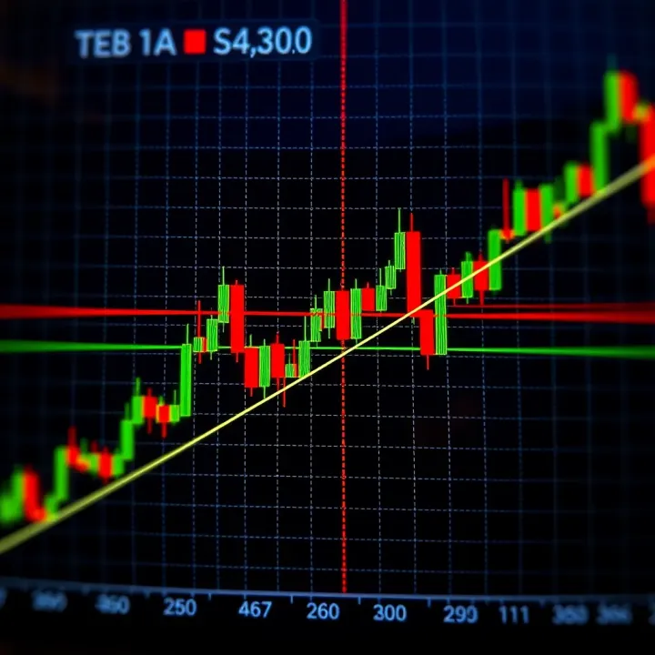 Graph showing the use of moving average lines to identify support and resistance levels