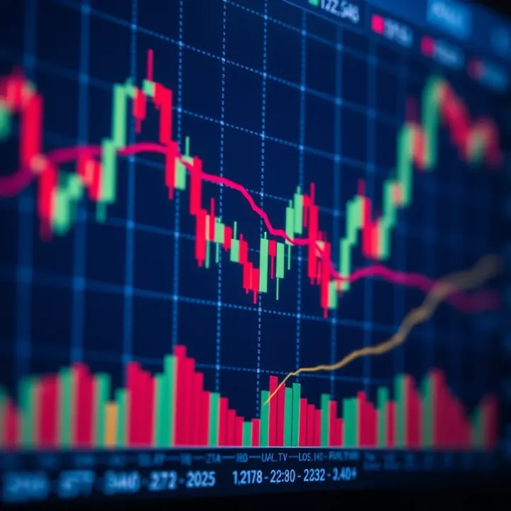 Price Patterns and Technical Indicators in Trading Chart showing price patterns and technical indicators in trading