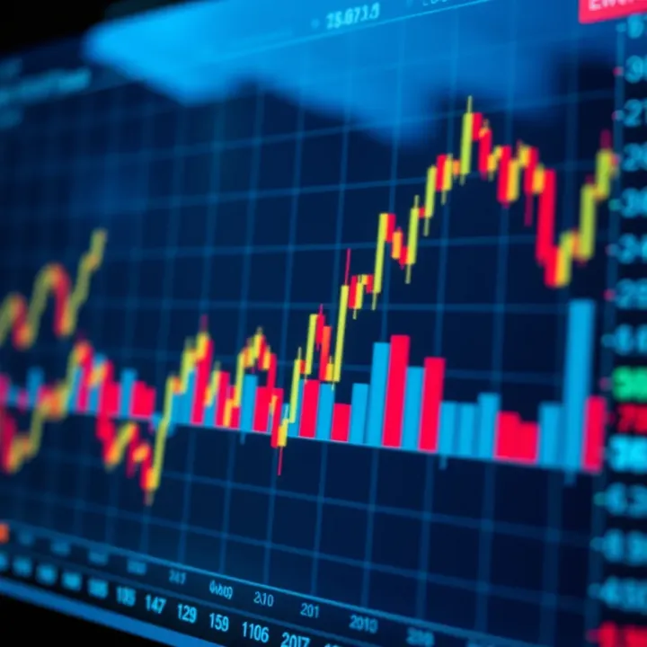 Chart showing price movements and volume in financial markets
