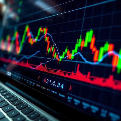 Candlestick Patterns and Trend Lines in Financial Market Analysis Financial chart showing candlestick patterns and trend lines indicating market movements