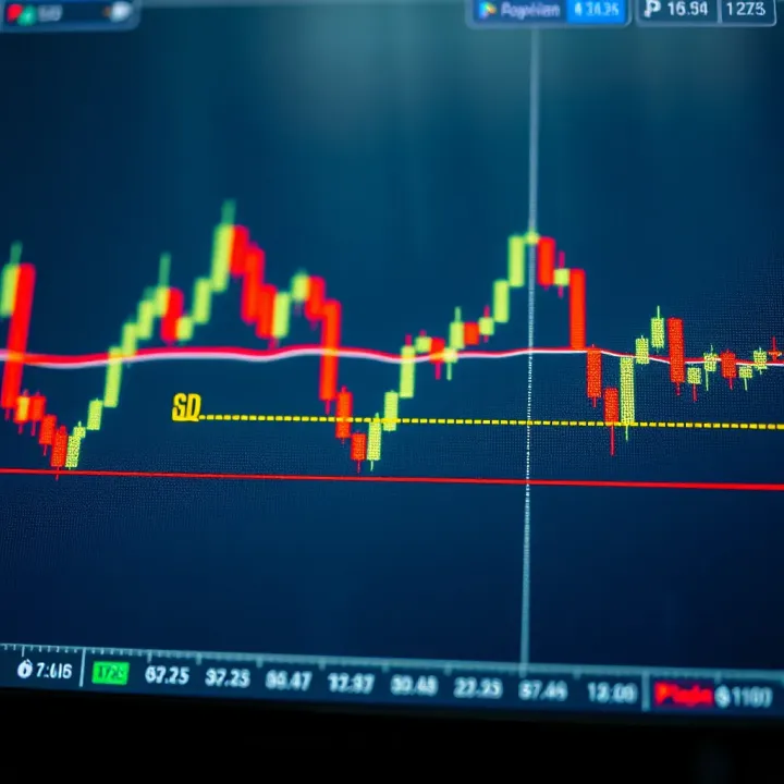 Graph illustrating trend lines and support resistance levels in stock trading