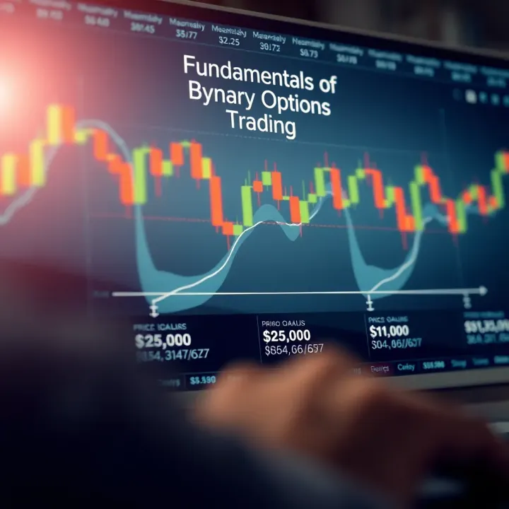 Diagram illustrating the basic concepts of binary options trading with price movement predictions
