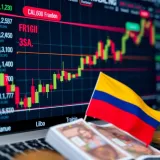 Graph showing forex currency pairs fluctuations with Colombia flag