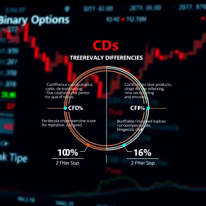 Diagram illustrating key differences between Contracts for Difference and Binary Options trading