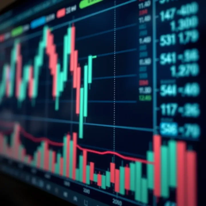 Chart displaying Japanese candlestick patterns illustrating market trends and price movements